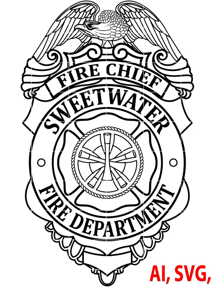 Sweetwater Fire Department  Badge, Logo, Seal, Custom, Ai, Vector, SVG, DXF, PNG, Digital