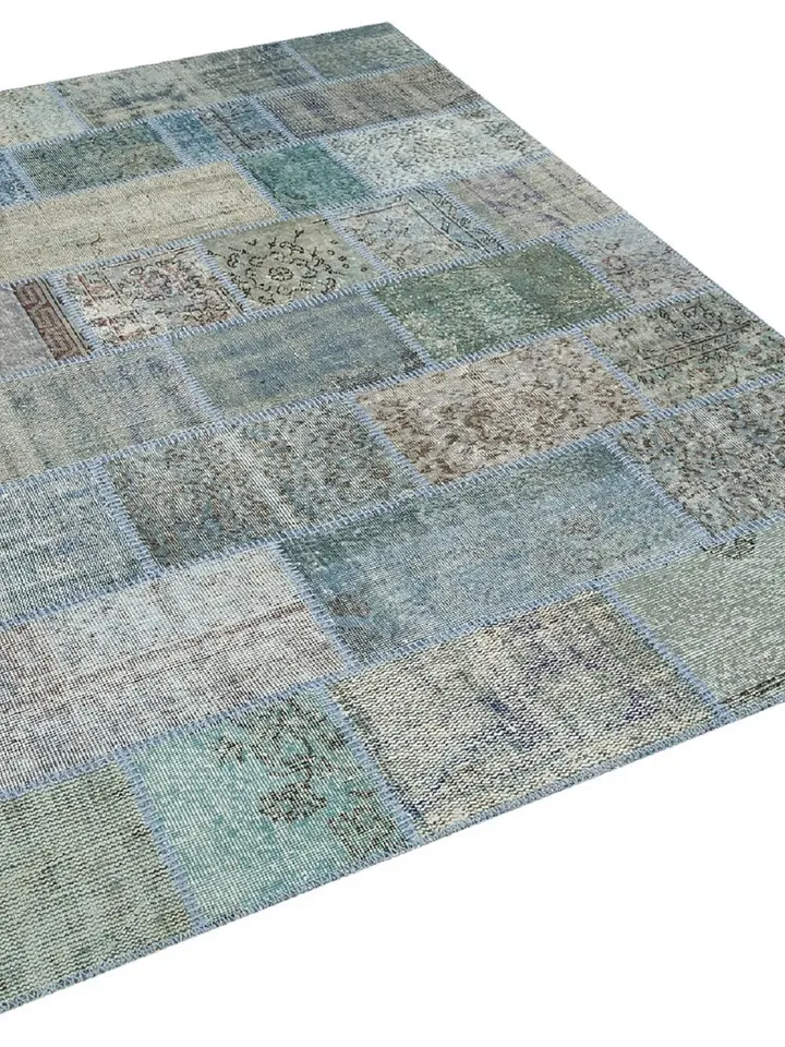 Blue Patchwork Kilim Rug, Handmade Turkish Patchwork Rug, 160x230 cm 5,3x7,5 ft ,