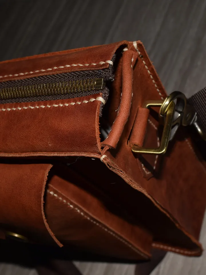 Leather Bag/Shoulder Bag/ Handmade/Crazy Horse/Men's Bag