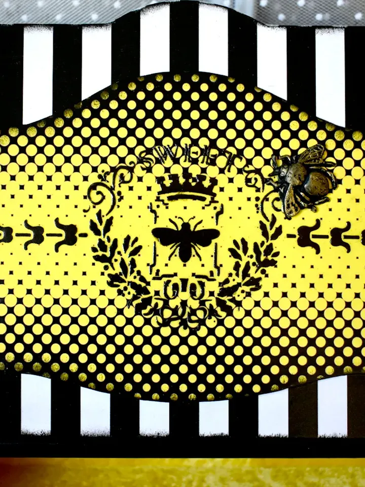 Bureau for papers and documents in black-white-yellow color