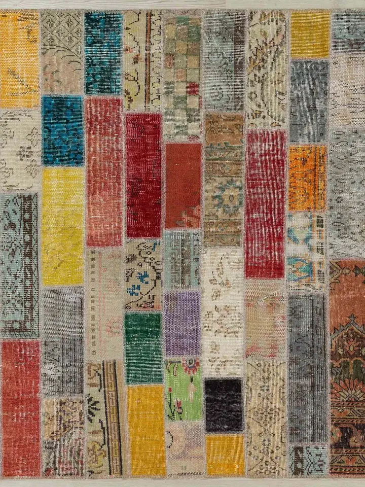 Multi Color Patchwork Kilim Rug, Handmade Turkish Patchwork Rug, 160x230 cm 5,3x7,5 ft ,