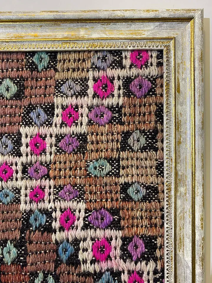 Vintage wall kilim art, unique hand-woven woolen kilim on the wall, home decor , 50x70 cm