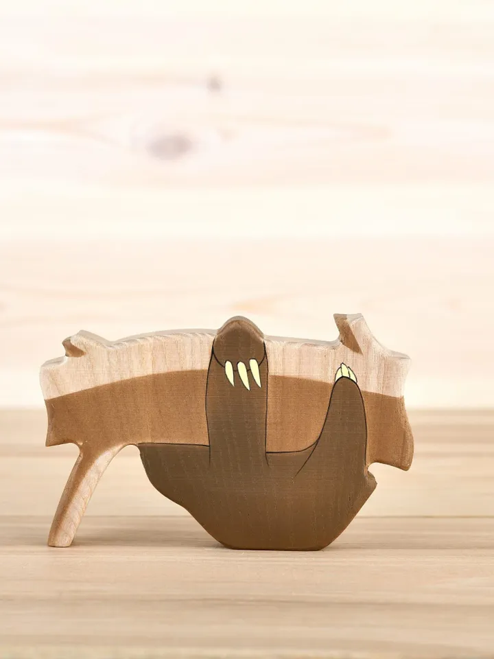 Wooden Sloth toy Lazybones Amazon animals Rainforest figure