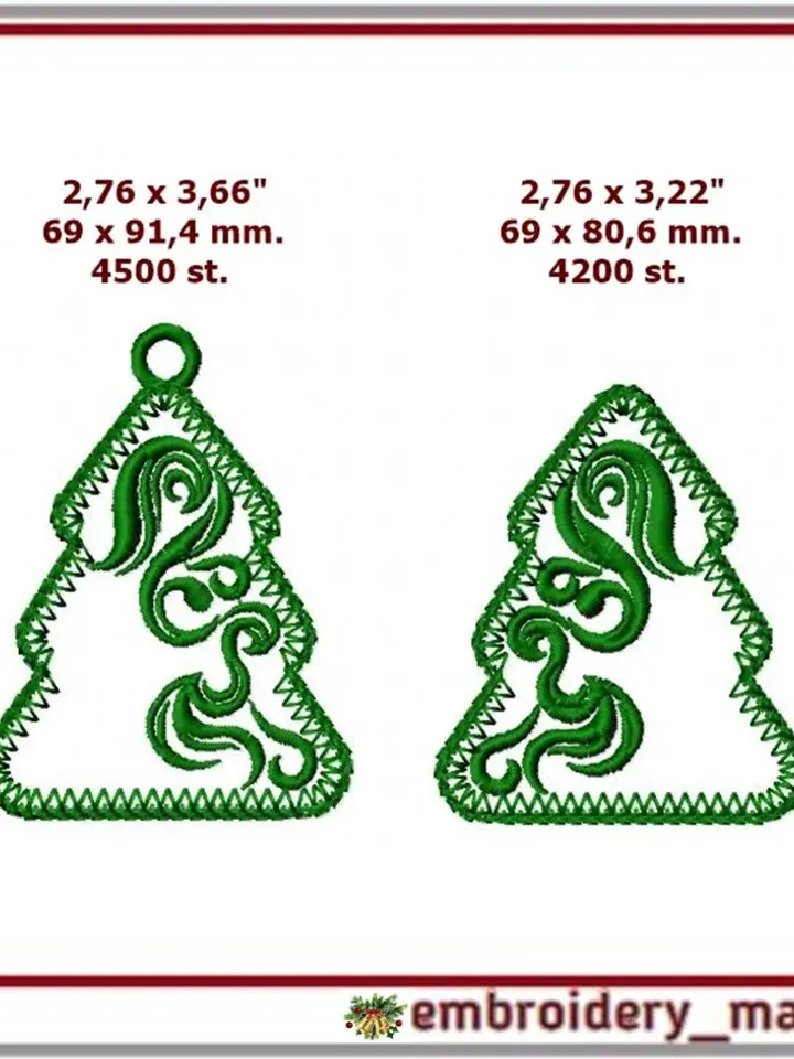 In the hoop Christmas toy tree machine embroidery design