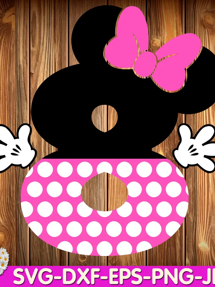 Mouse Number eight mouse Birthday Girls number eighth minnie digital design Cricut svg dxf eps png ipg pdf cut file