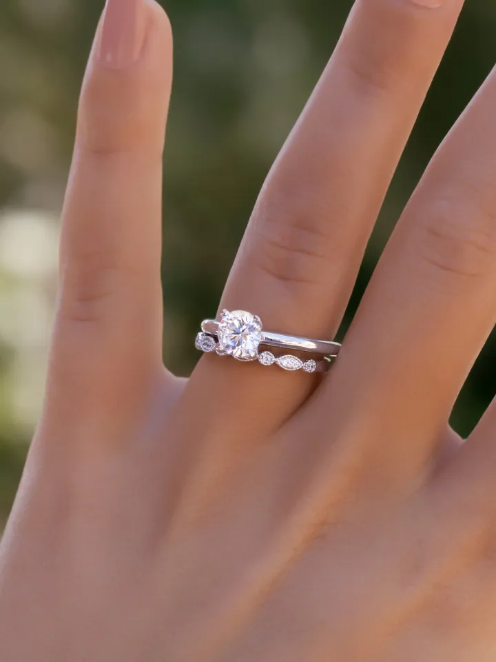 ROUND CUT RING | Round Cut Moissanite Diamond Ring Band | 1.5 Ct Diamond Wedding Ring | Gift For Wedding | Handmade Solitaire 14k Gold Ring