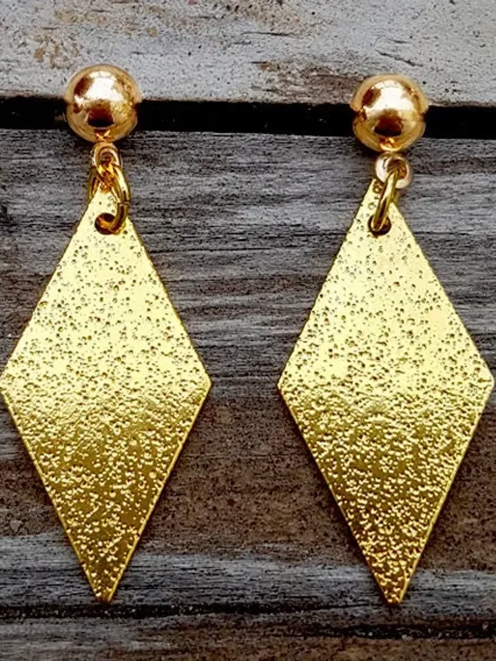 Mid-Century Modern Diamond - Earrings - Diamond Shape - Retro Losange Rhombus - Gold Diamond Jewelry - Vintage Inspired - Glitter Paradise®