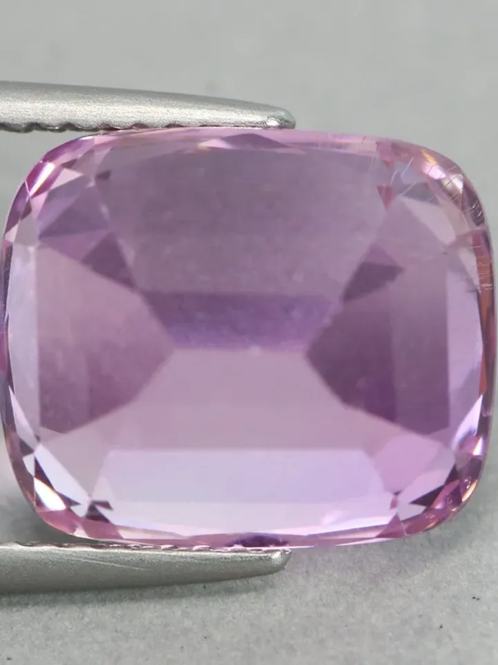 9.05 CT Incredible Deep Pink ! 100% Natural Kunzite Cushion Cut From Pakistan