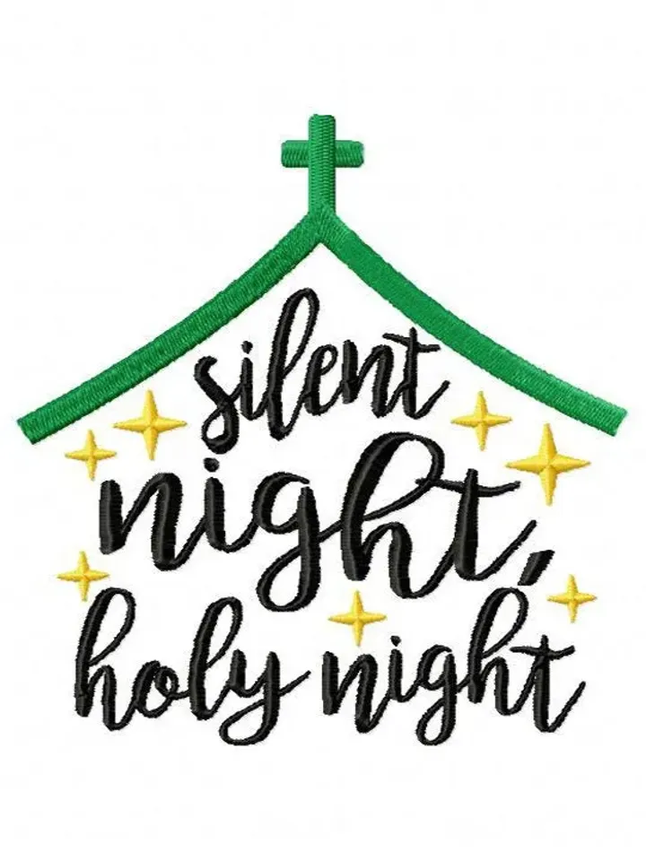 50% off,Silent Night Holy Night Design Degital Design Embrodery Design AppliqueDesign