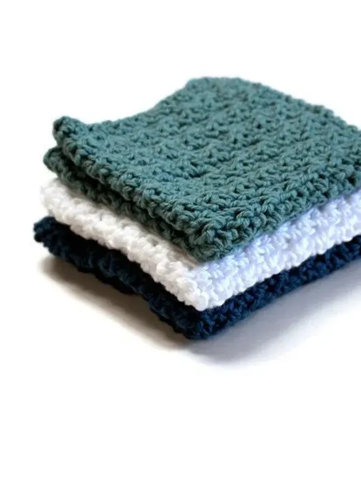 Crochet Washcloth Set, Dishrags for Wedding Gifts, New Home Décor, Bridal Shower Gift Ideas, Gifts for Her, Mother's Day Items, Set of Three