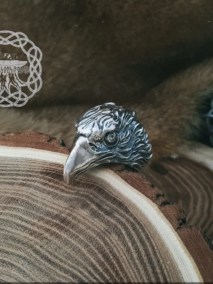 Eagle Ring, Sterling Silver Eagle Ring, Animal Jewelry, Viking Jewelry, Animal Ring