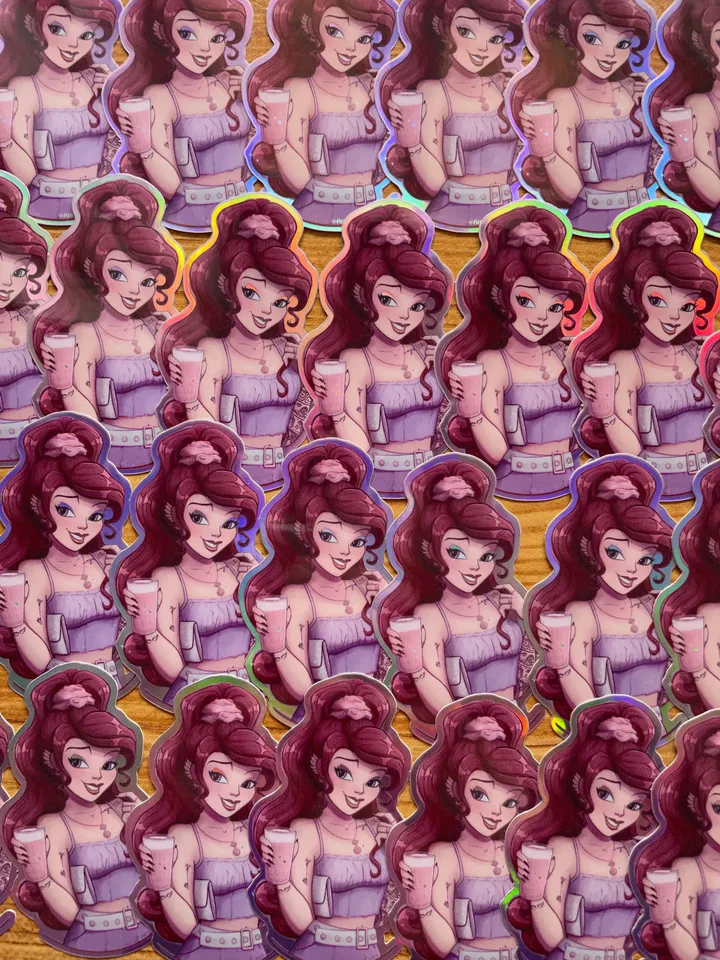 Greek Modern Princess Holographic Sticker | Hydroflask Sticker | Laptop Sticker | Phone Sticker | Small Gift | Kids Gift |Glitter