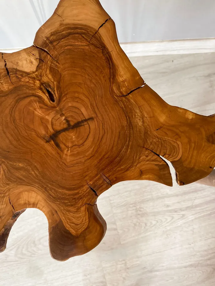 Custom Made & Olive Wood Coffee Table, Live Edge Coffee Table, Unique Coffee Table