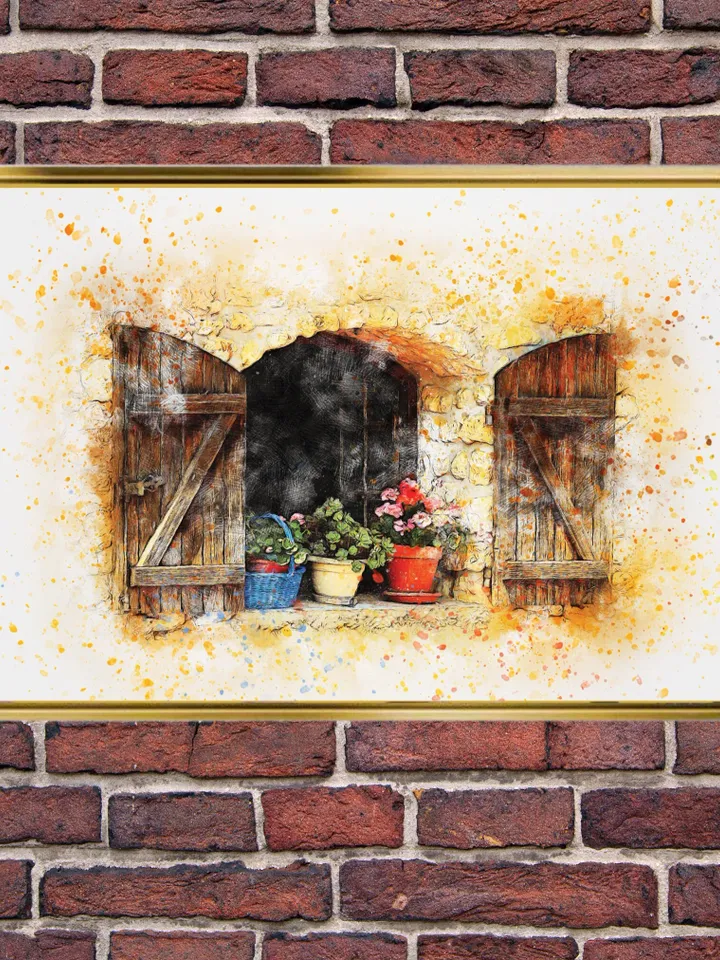 Authentic window Print on Canvas , Floating Frame Option, Modern Wall Art, Extra Large Canvas Wall Art