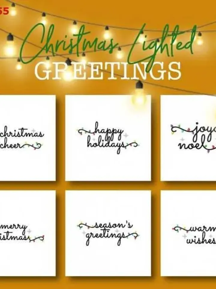 50% off,6 Christmas Lighted Greetings Appliqué Embroidery Design ,7 Sizes,Instant Download,Digital Machine,Gnomes,Dst,Jef,Xxx,Pes,Hus,Exp.