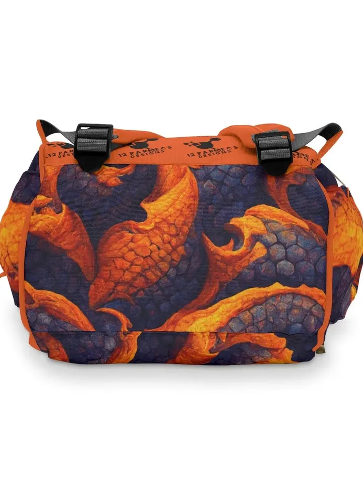Dragon Scale TTRPG Backpack | Tabletop Roleplaying Game Bag, LARP Backpack, Bag of Holding, Wargaming Organizer, DnD Dice, Bag of Holding