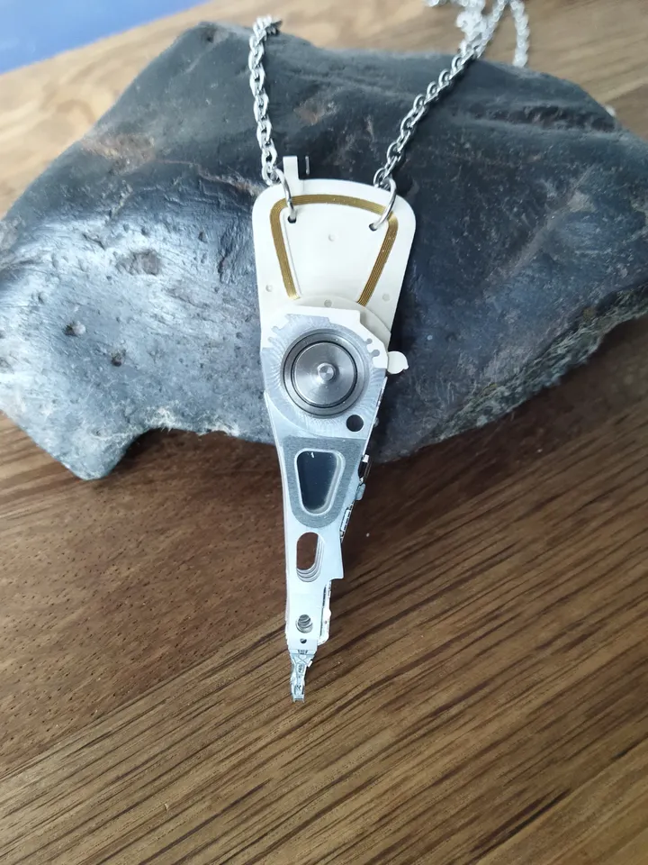 Cyberpunk necklace for him Actuator necklace recycled Cybercore pendant with chain Cybertech jewelry