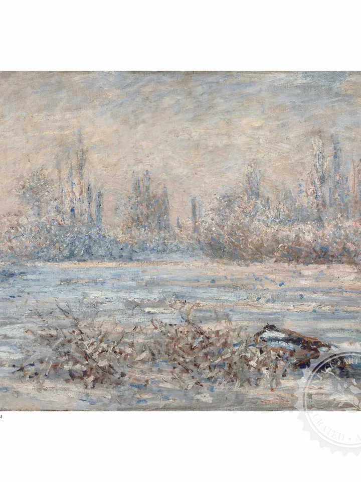 Winter Forest Landscape Painting, Soft Blue Country Scenery Vintage Digital Download | 385