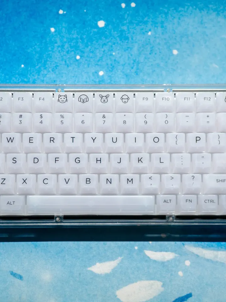 White Clear keycap Backlight keycap Transparent keycap Mechanical keyboard keycap Keycap set White keycap