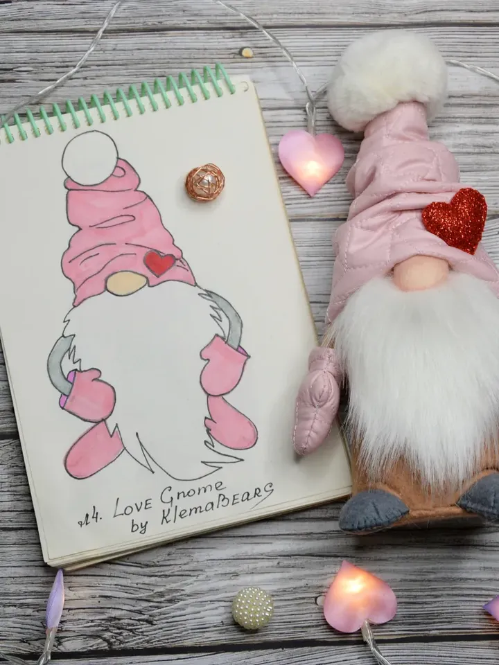 Sewing PDF Pattern Valentines Gnome, Video, Valentine's Day Gnomes, Valentine's Day Scandinavian Gnomes, Nisse, Tomte, V