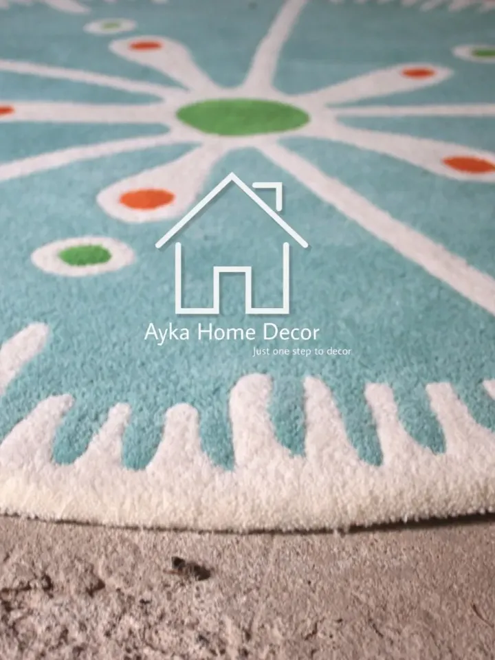 Ayka Stip Woolen Handmade Area Rug For Hall Kitchen Living Room Bed Room Bath Room Dining Room Kids Room Carpet / Christmas Gift / Kids Rug