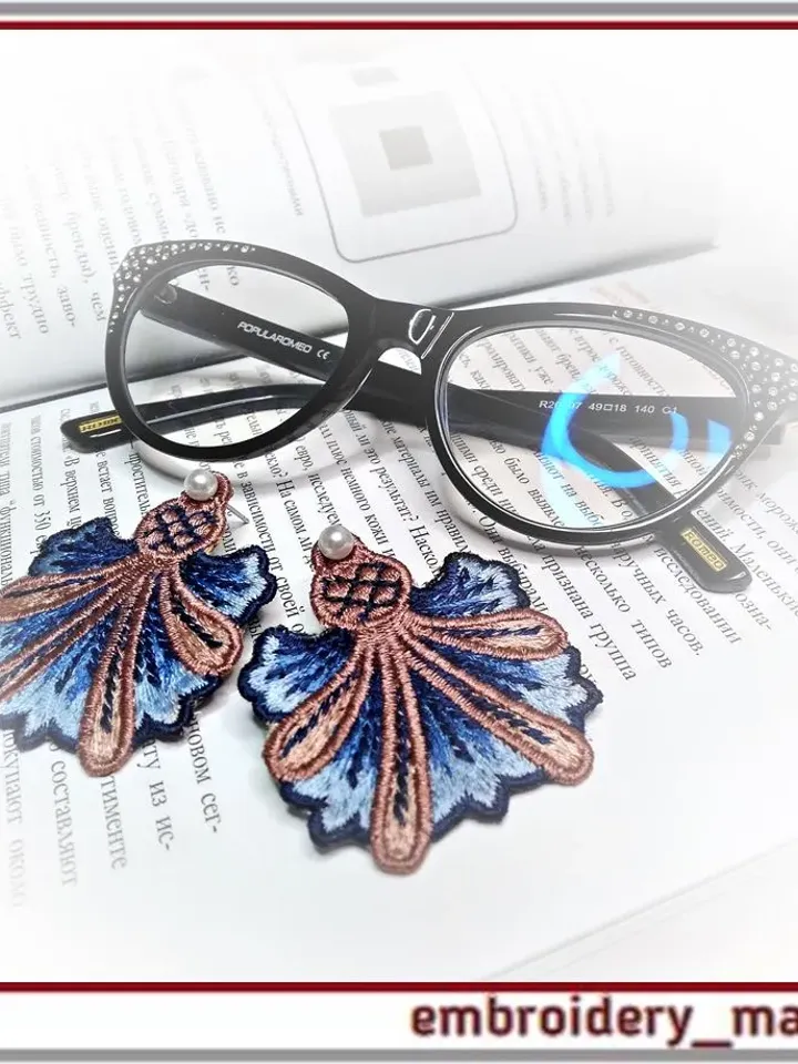 In the hoop Machine embroidery design Floral earrings