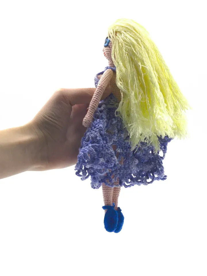 Doll girl in dress, girl with accessories, collectibles dolls, interior cotton doll, gift for girl, souvenir for women