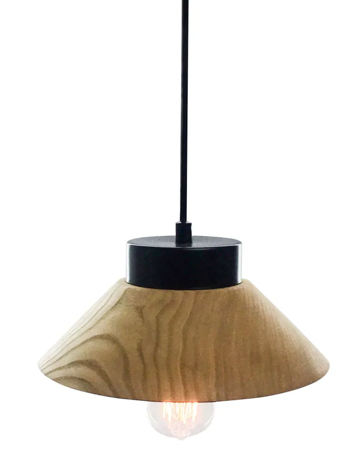 Black wooden pendant light, wood chandelier