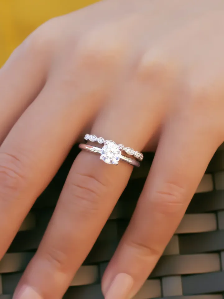 ROUND CUT RING | Round Cut Moissanite Diamond Ring Band | 1.5 Ct Diamond Wedding Ring | Gift For Wedding | Handmade Solitaire 14k Gold Ring