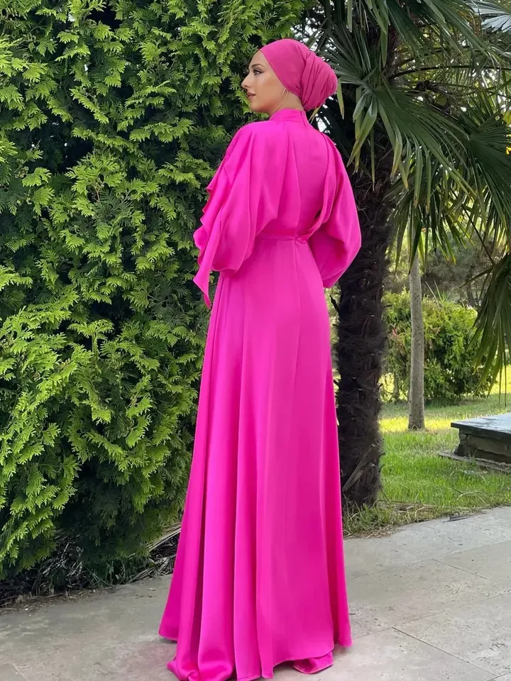 AHUNARE HIJAB - Helin Tesettür Abiye - Fuşya