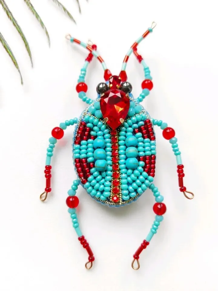 Beaded insect brooch, insect pin, mooth brooch, butterfly brooch, bug pin, bee brooch, bug brooch, insects, madam toto