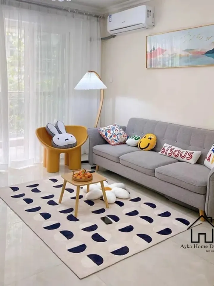 Solid White & Black Hand Tufted Country Oriental Wool Rug Hand Tufted Wool Rug Hand Tuft Rug Living Room Rug Hand Tufted Rug Bedroom rug