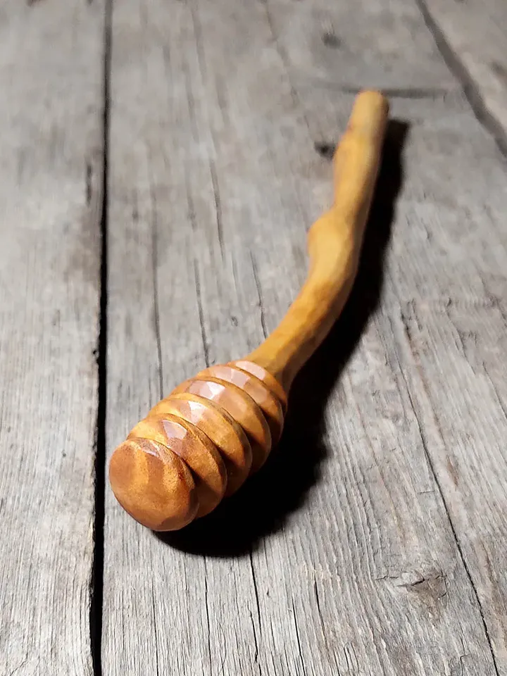 Handmade honey dipper, Wooden honey spoon, Ninth anniversary marriage gift, 9th anniversary willow wood dessert spoon