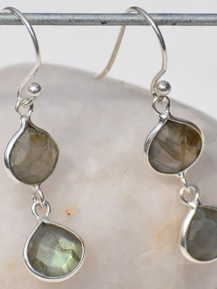 Labradorite Earrings, Natural Labradorite Earring, 925 Silver Earrings, Statement Jewelry, Birthstone Jewelry, Gift For Her, Healing Jewelry