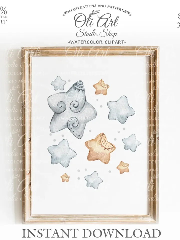 Baby Prints, Nursery Decor, Baby Room Decor, Baby Art, Baby Animal. Png File, Hand Drawn graphics. OliArtStudioShop
