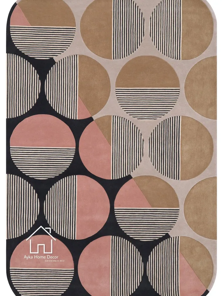 Ayka 100% Handmade Woolen Area Rug For Hall Kitchen Living Room Bed Room Bath Room Dining Room Kids Room Carpet Modern Circle / Christmas