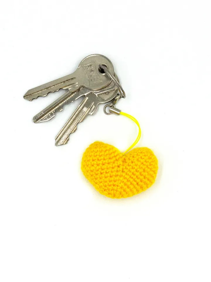 Heart keychain, tiny heart, heart small gift, Valentines gift, love heart sweetheart, moving or welcome gift