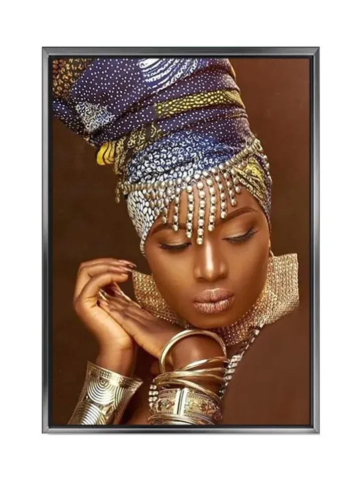 Dark Woman Print on Canvas , Floating Frame Option, Modern Wall Art, Extra Large Canvas Wall Art