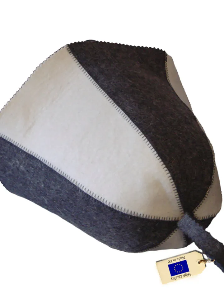 Wool Sauna Hat White & Dark