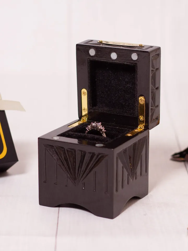 Music ring box proposal, Engagement ring box, Ring bearer box, Wooden ring box, Custom music box