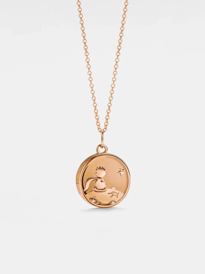 PERIMADE Little Prince Locket Necklace • Waterproof Picture Photo Locket Charm • Sterling Silver Keepsake Jewelry • Trendy Best Friend Gift