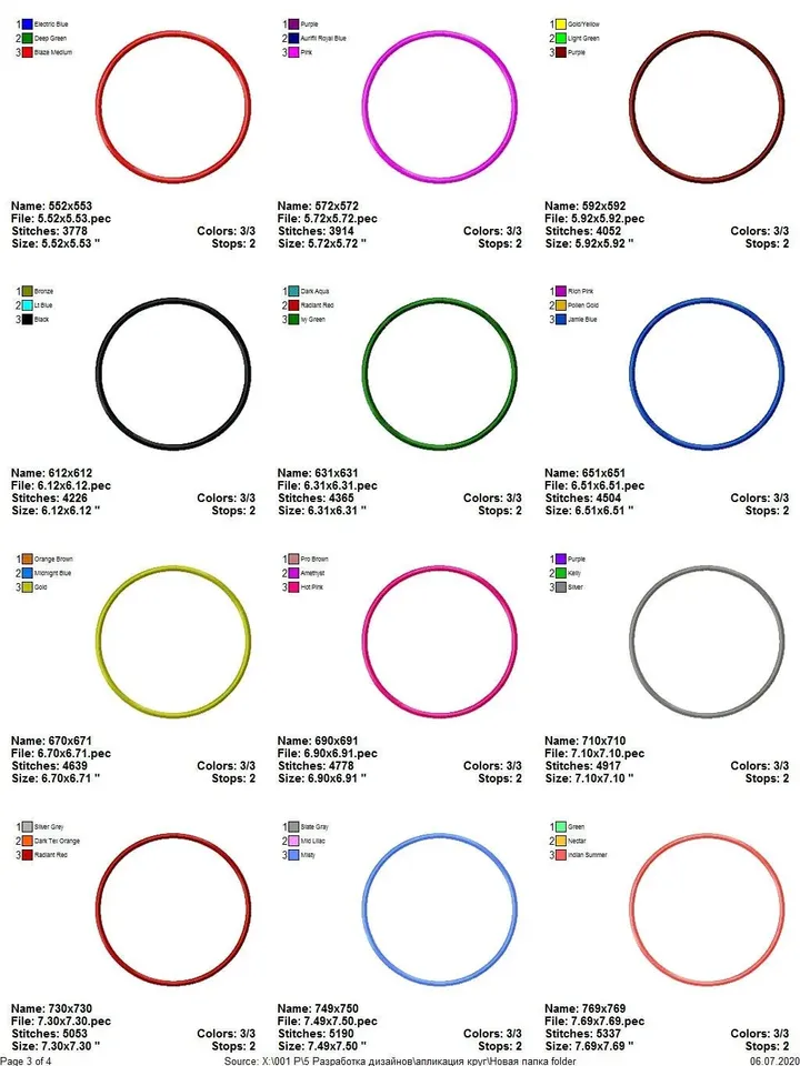 Circle Applique Machine Embroidery Design Mini embroidery Designs Circle shape applique In The Hoop mug rug Embroidery file Instant Download