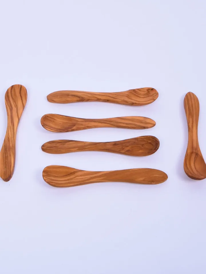 Baby Spoon, Set of 6 Wooden Small Spoons for babies - Olive Wood Egg Spoons - AKwood - 100% Bio Products - baby shower gift
