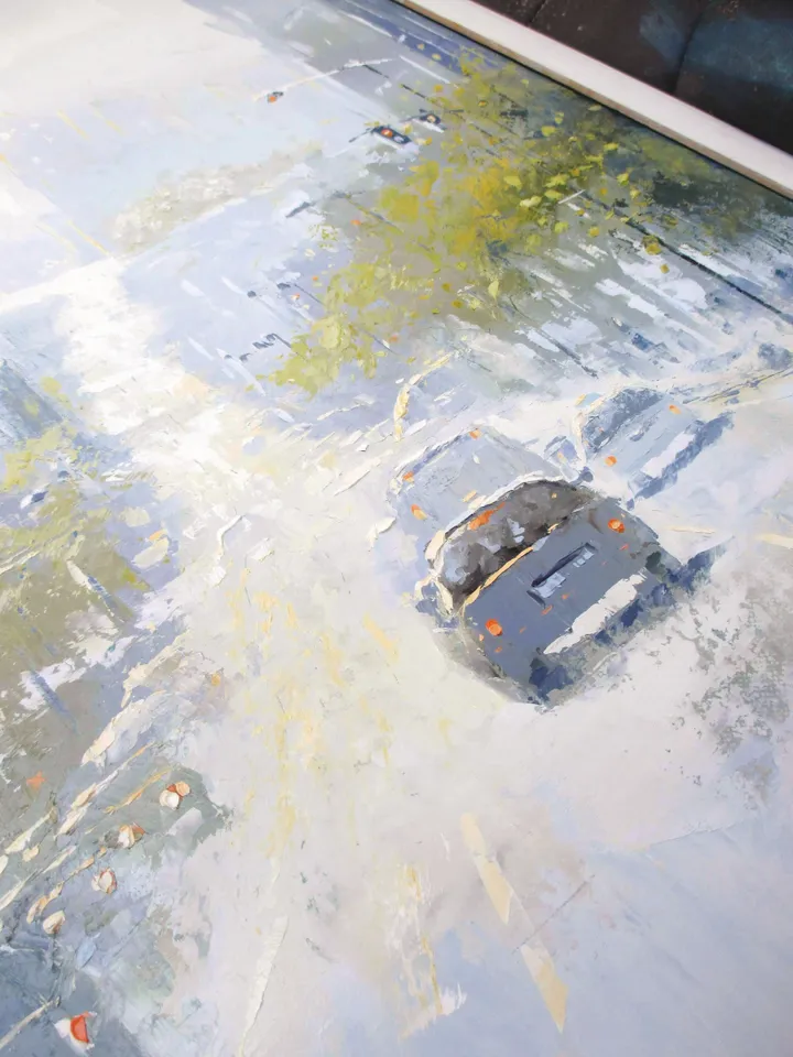 Original Oil Painting "SUMMER CITY" San Francisco Painting on Canvas Modern City Original Art by "Walperion Paintings"