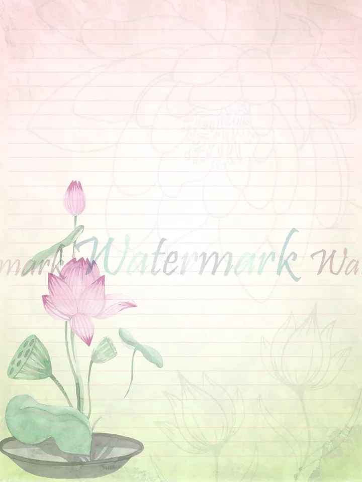 Lotus Writing Paper | Lotus Stationery Set | Pink Lotus Pages | Zen Writing Paper | Junk Journal | Meditation Paper | Letter Writing Paper