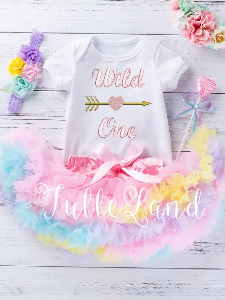 Wild One First Birthday Wild and One Arrow 1st Birthday Valentine's Day Design for Machine Embroidery