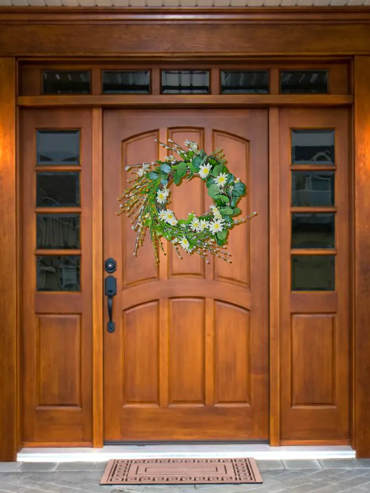 Transform Your Front Door with 20-Inch Farmhouse-Style Wreath, Perfect for Spring/Summer Outdoor and Indoor Decorating All Season Long