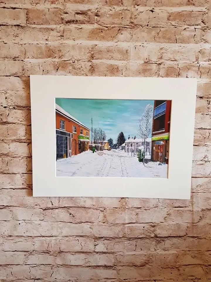 Stepaside Village during Storm Emma Dublin Ireland, Irish Village, unmounted, unframed