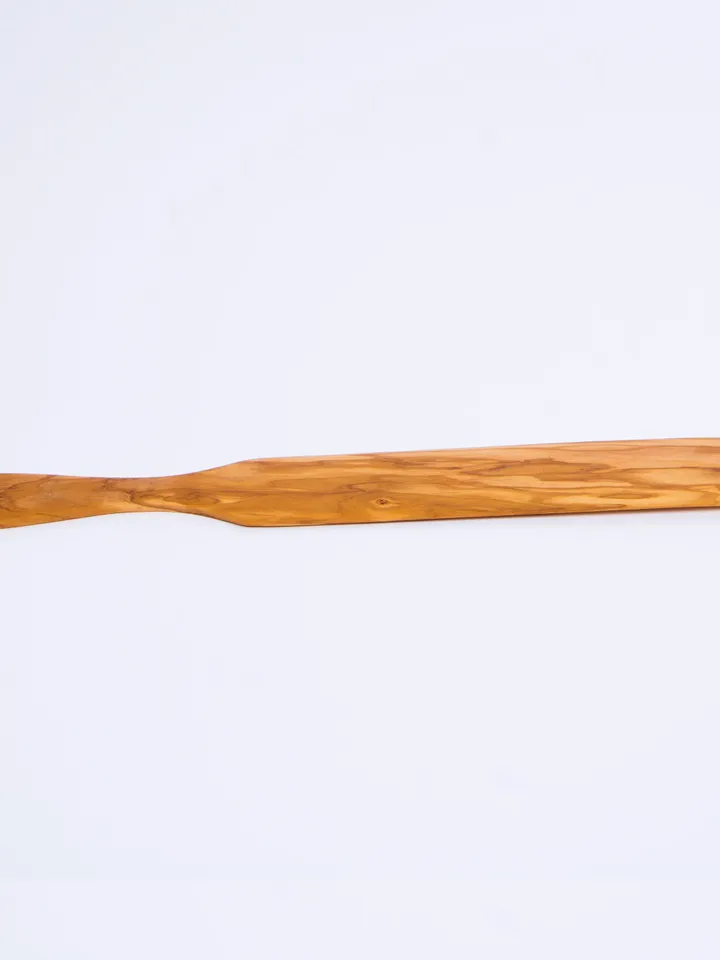 Olive Wood Spatula for Crepes / Pancake Turner 36 cm / 14.17" - Kitchen Utensils Handcrafted - Made in Albania - Long Wooden Crepe Spatula