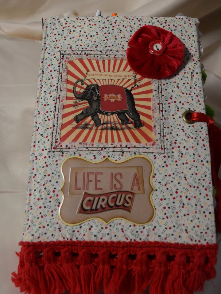 Life is a Circus Journal-Circus Themed Junk Journal-Recycled Journal